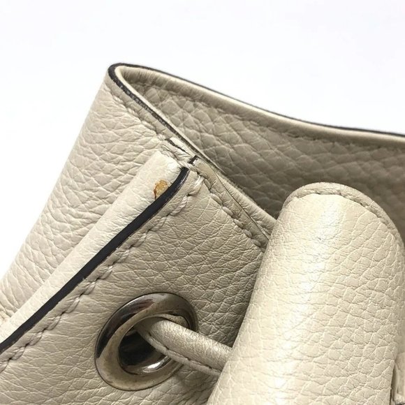 Auth GUCCI 370833 Bamboo Backpack Leather WhiteBased/SilverHardware main image 11